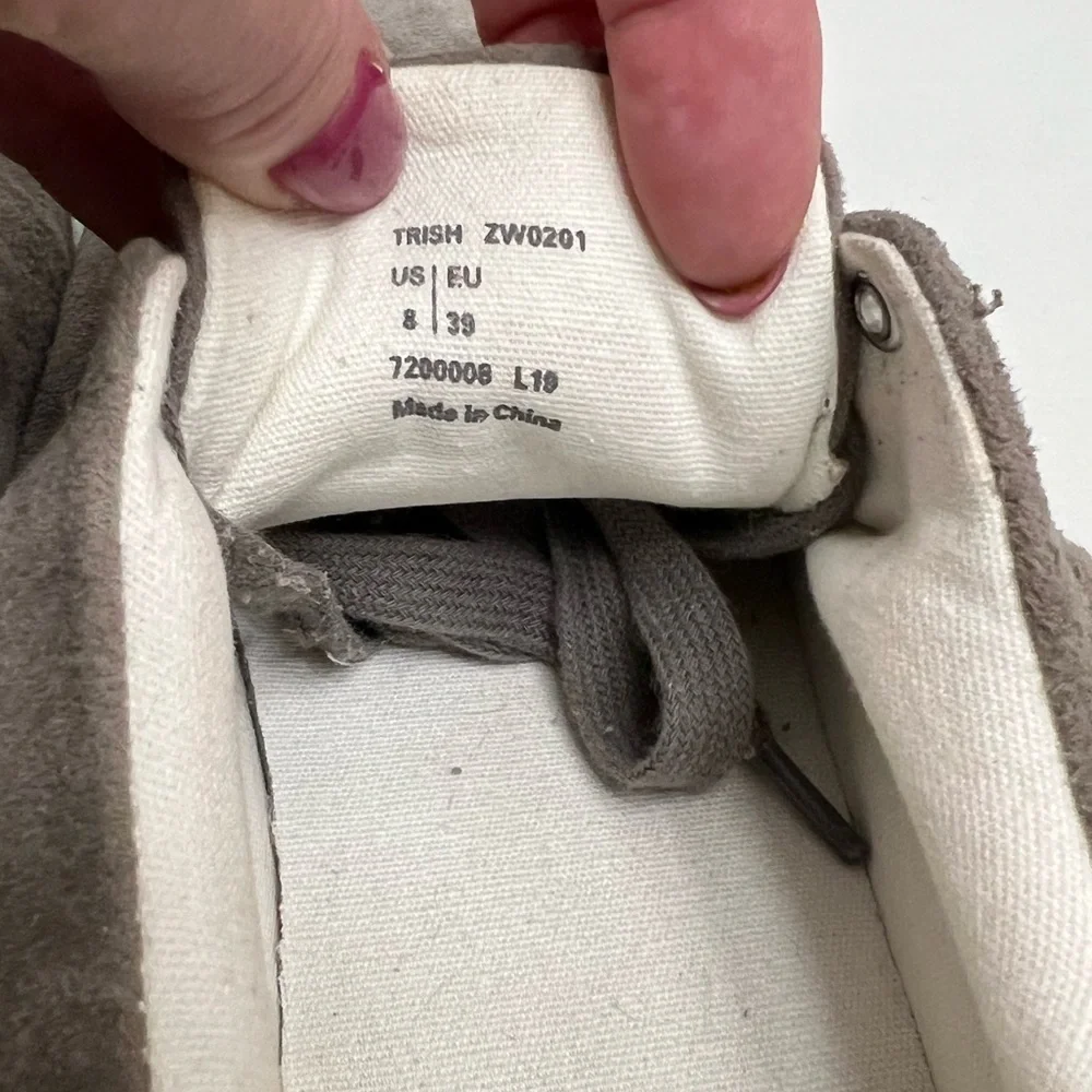 All Saints Trish Taupe Suede Platform Sneakers
